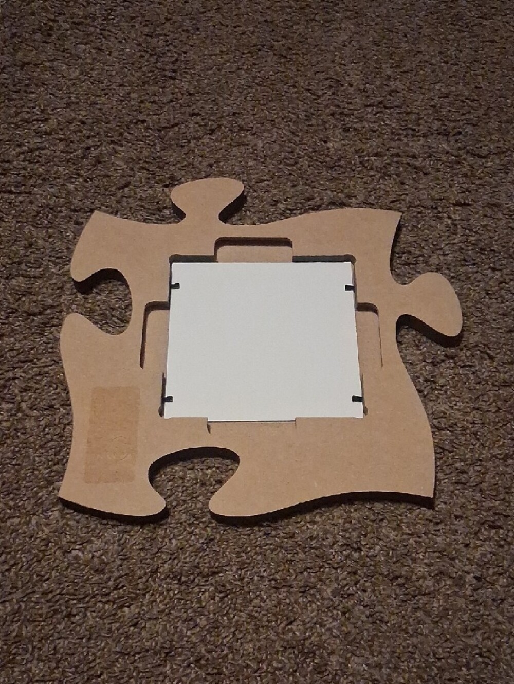 Puzzle-Shaped Photo Frame in Matte Gray - Picture 2 of 2
